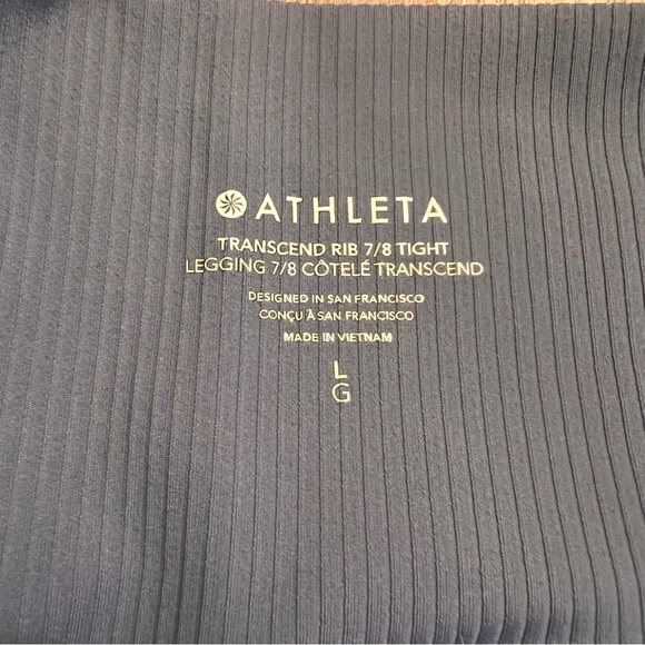ATHLETA • Transcend Rib High-Rise 7/8 Legging Shadow Blue Size L - Picture 11 of 15